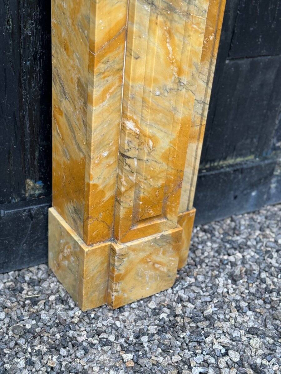 Louis XVI Style Fireplace In Yellow Siena Marble Circa 1880