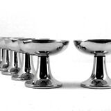 Six ice cream cups in stainless steel by Carlo Alessi for Alfra Italy, '40s