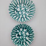 2 Gmundner green flamed decorative dishes