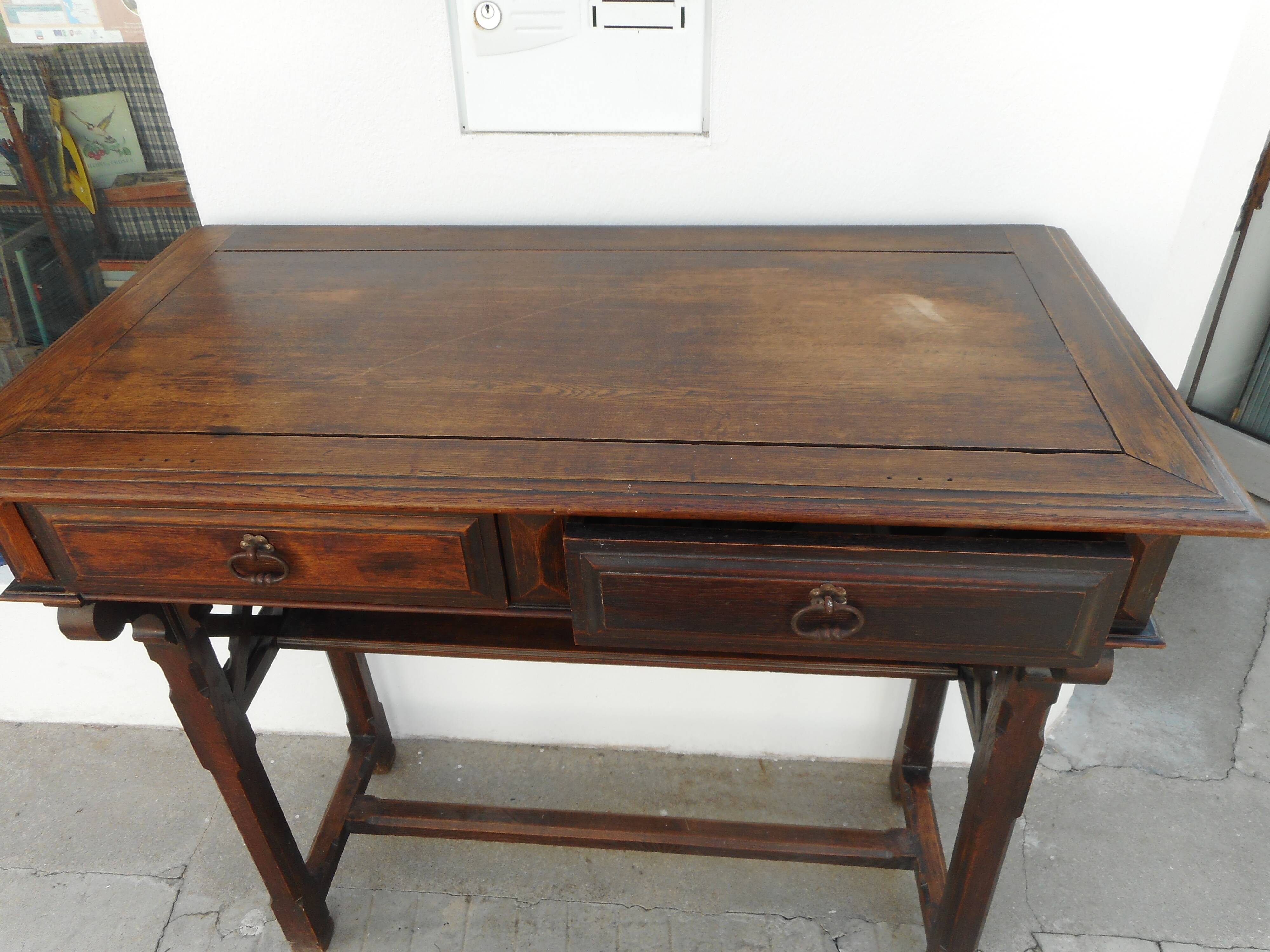 Antique console serving table