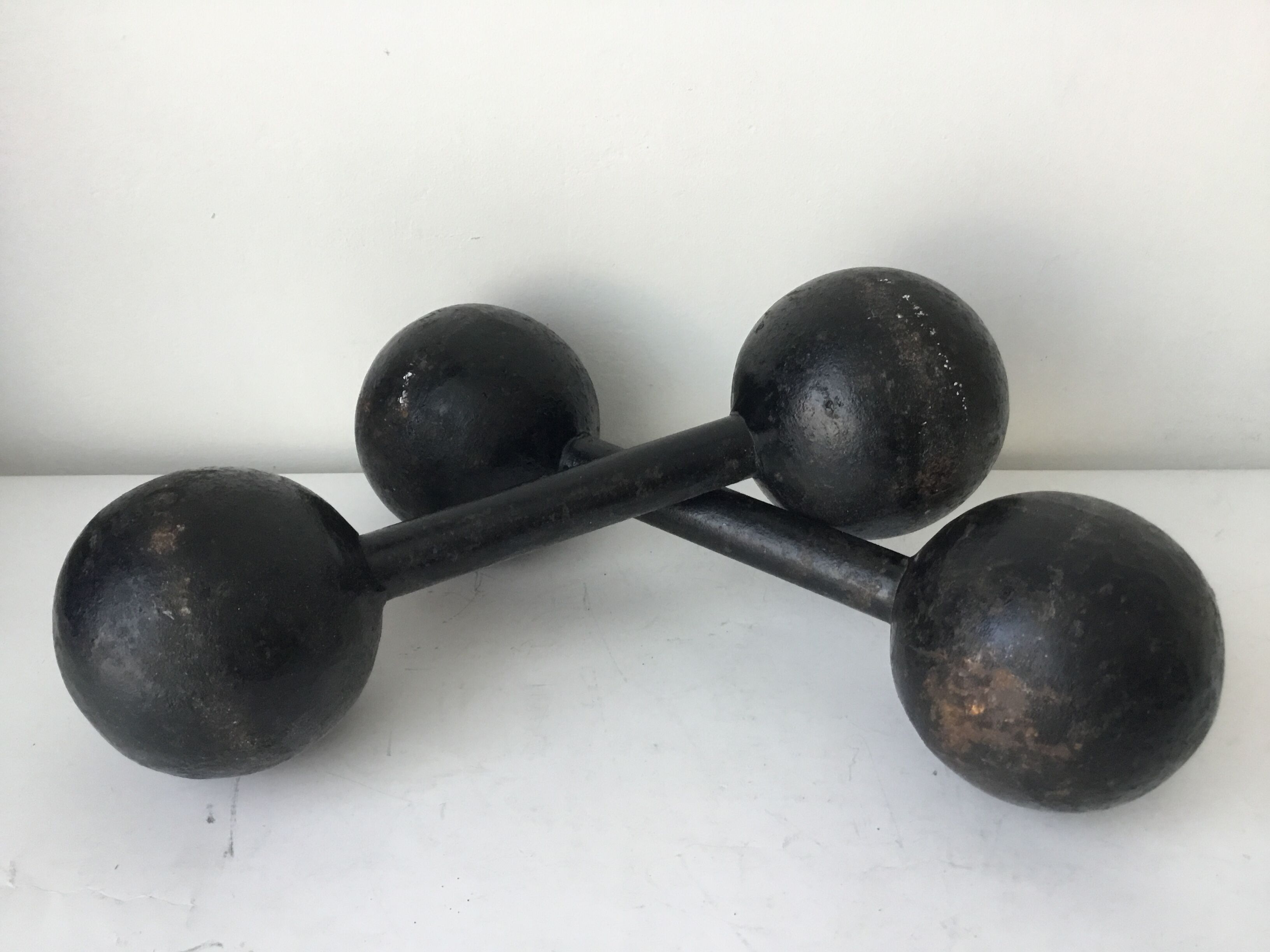 Pair of cast iron weights