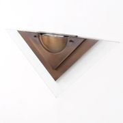 Dutch Design copper colored wall lamp with glass, Dijkstra 1980s
