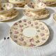 Robj Paris Coffee Tea Set with Floral Yellow Porcelain Core - Vintage Art Deco Style