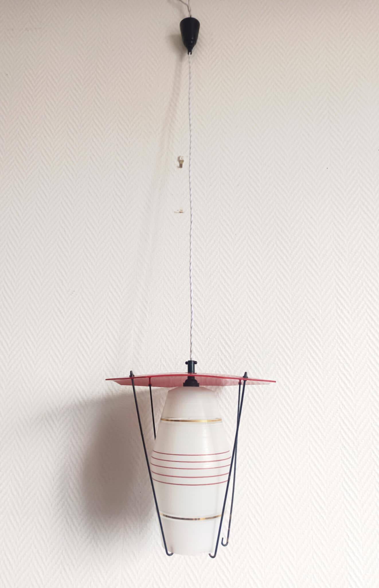 Suspension en verre et plexiglas, 1960