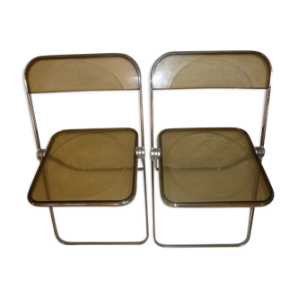 Set of 2 chairs "Folded" design Giancarlo company for Castelli.