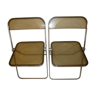 Lot de 2 chaises “Plia” design Giancarlo Piretti pour Castelli