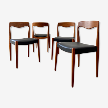 Série de 4 chaises style scandinaves vintage