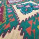 Tapis roumain vintage 330X176 cm tissé à la main dans la laine jaune et vert design géométrique