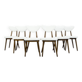 Chaises de salle à manger, n° 124 par H & J Kurmanowicz, Pologne, années 1950, ensemble de 6.