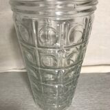 Paire de vase ancien style art déco en verre moulé made in France vintage