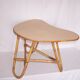 Rattan bamboo coffee table free form 50's