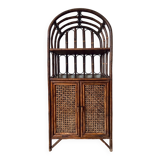 Vintage rattan and caning shelf bookcase