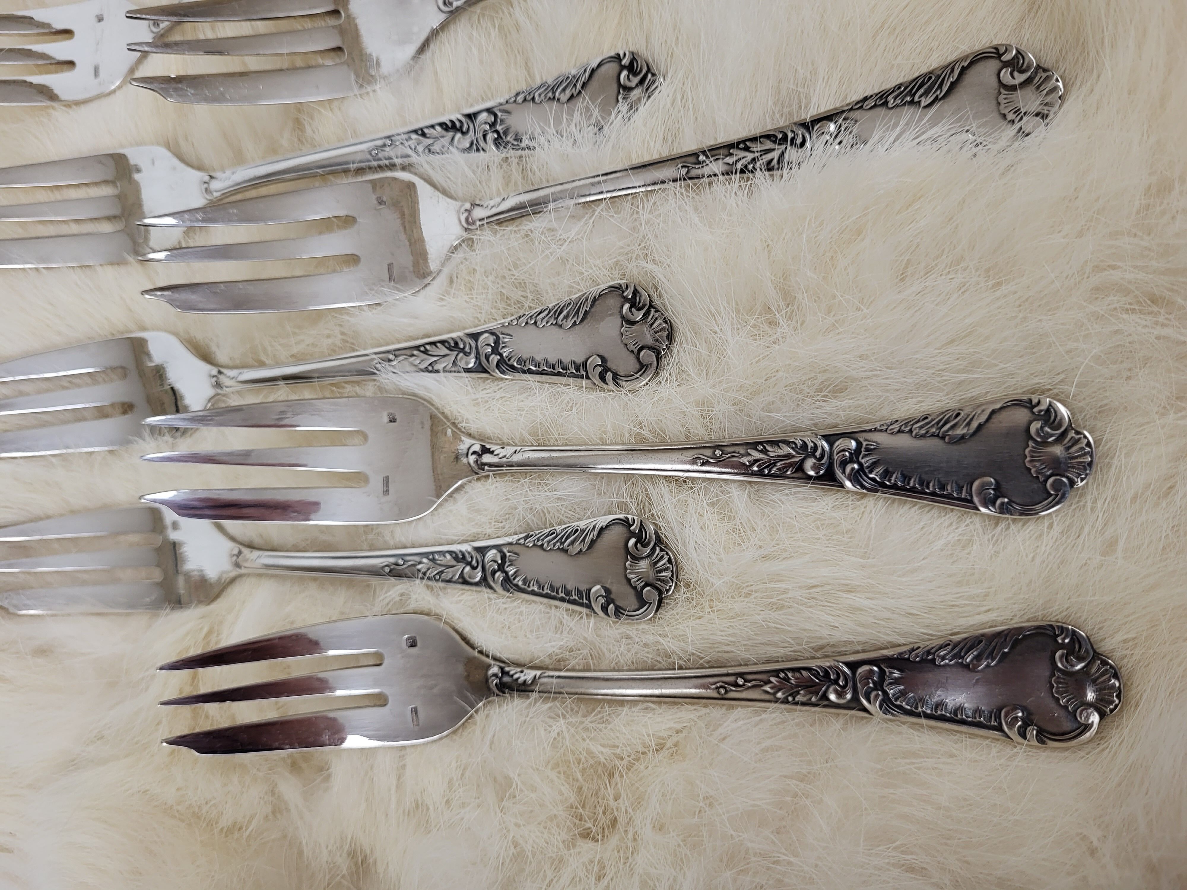 Set of 12 dessert forks Silver metal François Frionnet