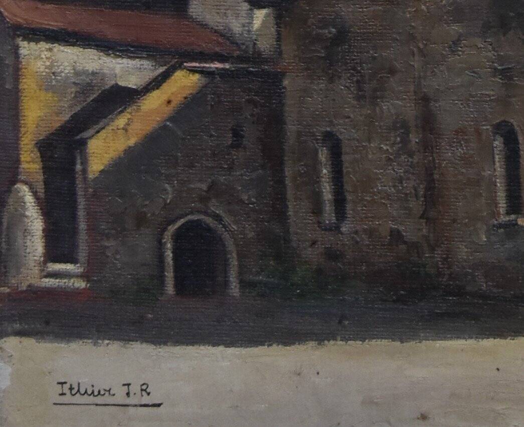 Jean Robert Ithier (1904-1977) Ars en Ré, View of the church, oil on canvas signed