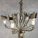 Vintage iron chandelier with rust patina circa 1980
