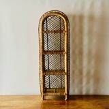 Vintage rattan and wicker shelf