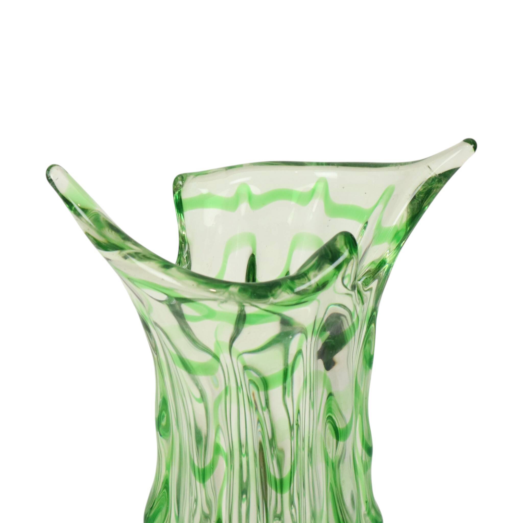 Large Green Glass Vase Murano Dino Martens Style 1960s