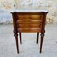 Louis XVI style bedside table, Carrara marble and mahogany