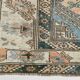 Tapis persan petit format 4x5 vert et bleu, 130x165 cm