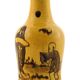 CHINESE HANDMADE YELLOW GLAZED TERRACOTTA VASE, HAND PAINTED