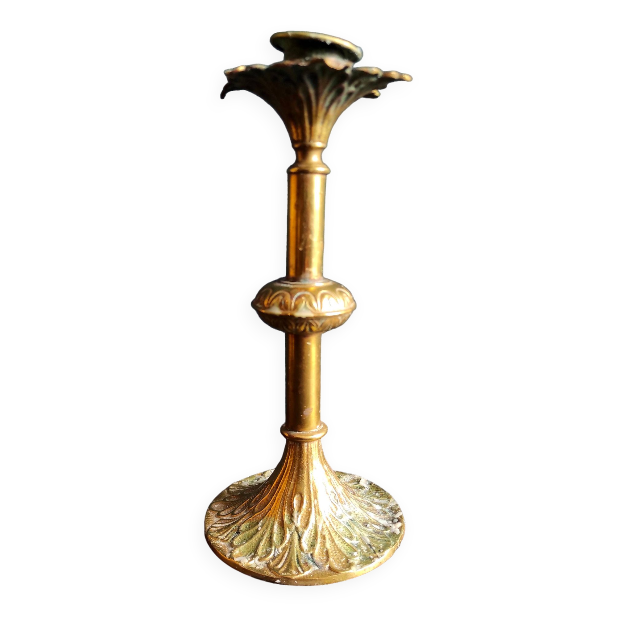Antique French bronze candlestick
