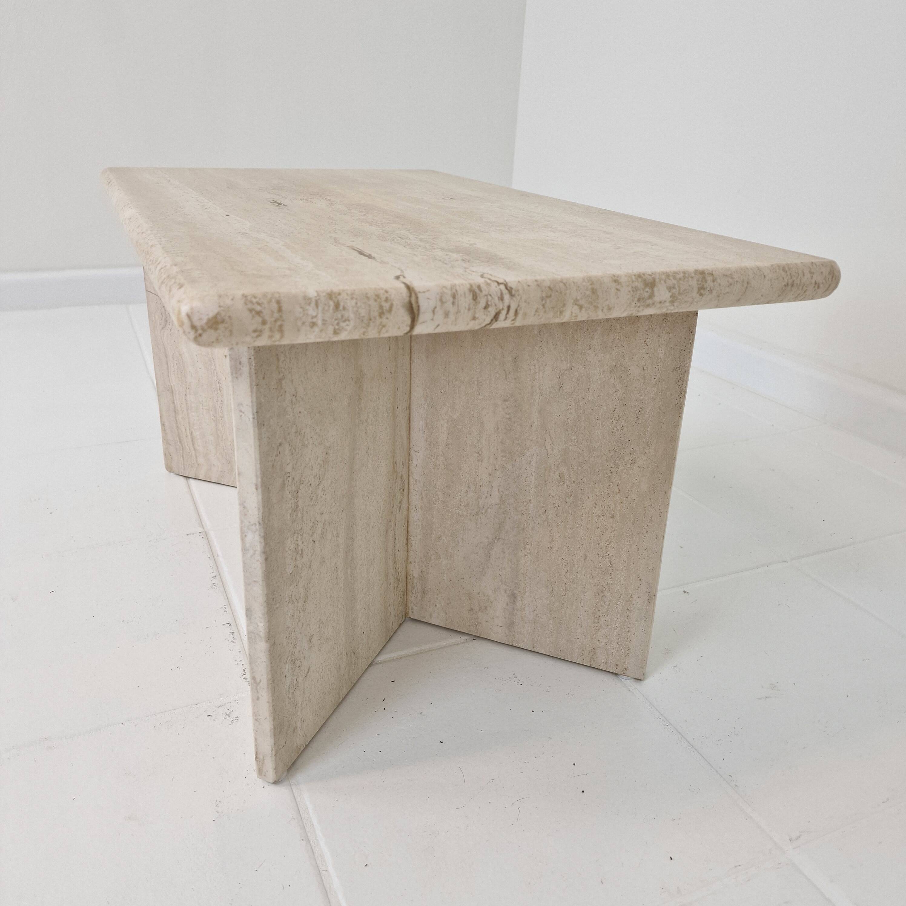 Rectangle Travertine Coffee or Side Table, Italy 1980s