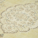 Hand-Knotted Vintage Turkish Beige Rug 186 cm x 313 cm