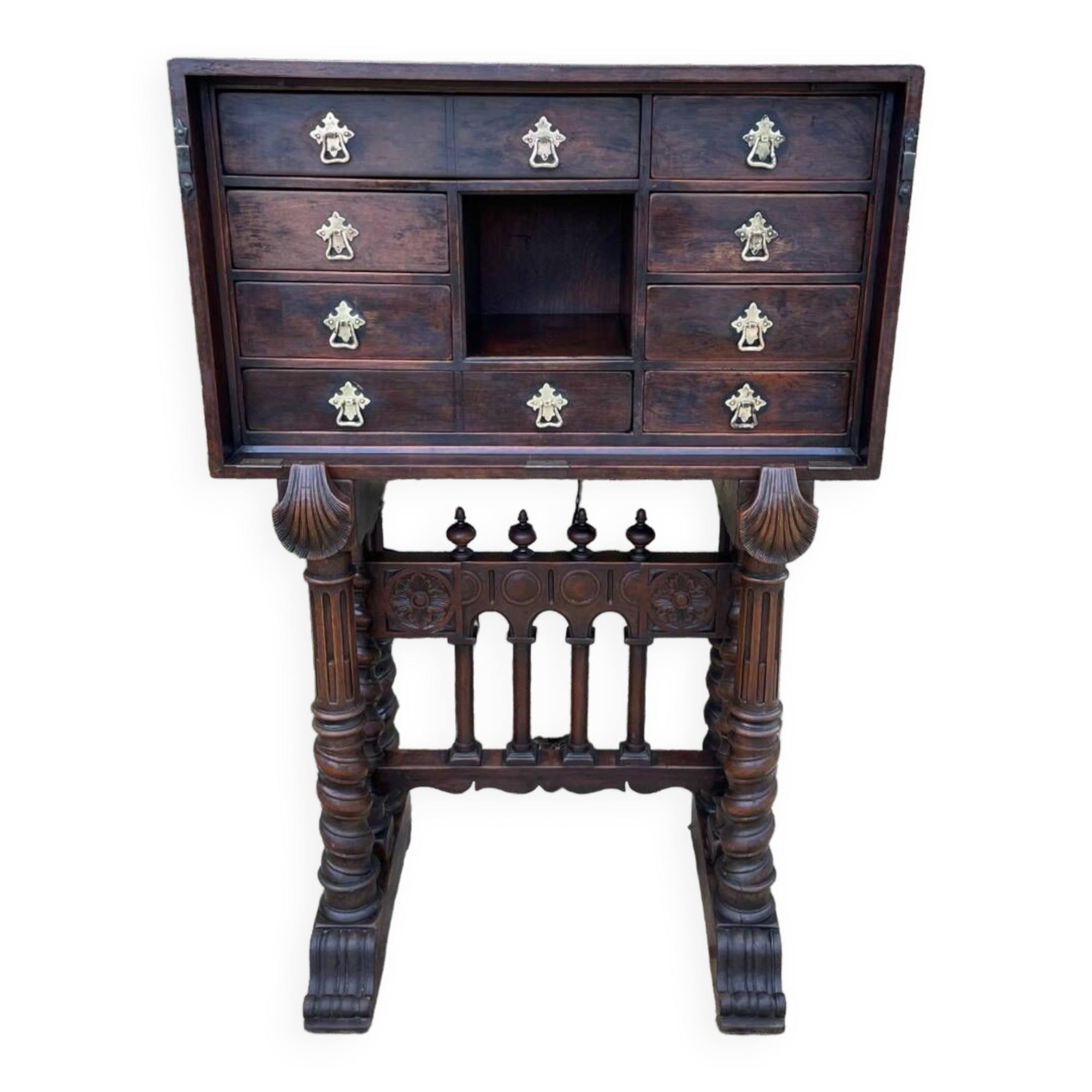 Spanish Vargueno Walnut Cabinet