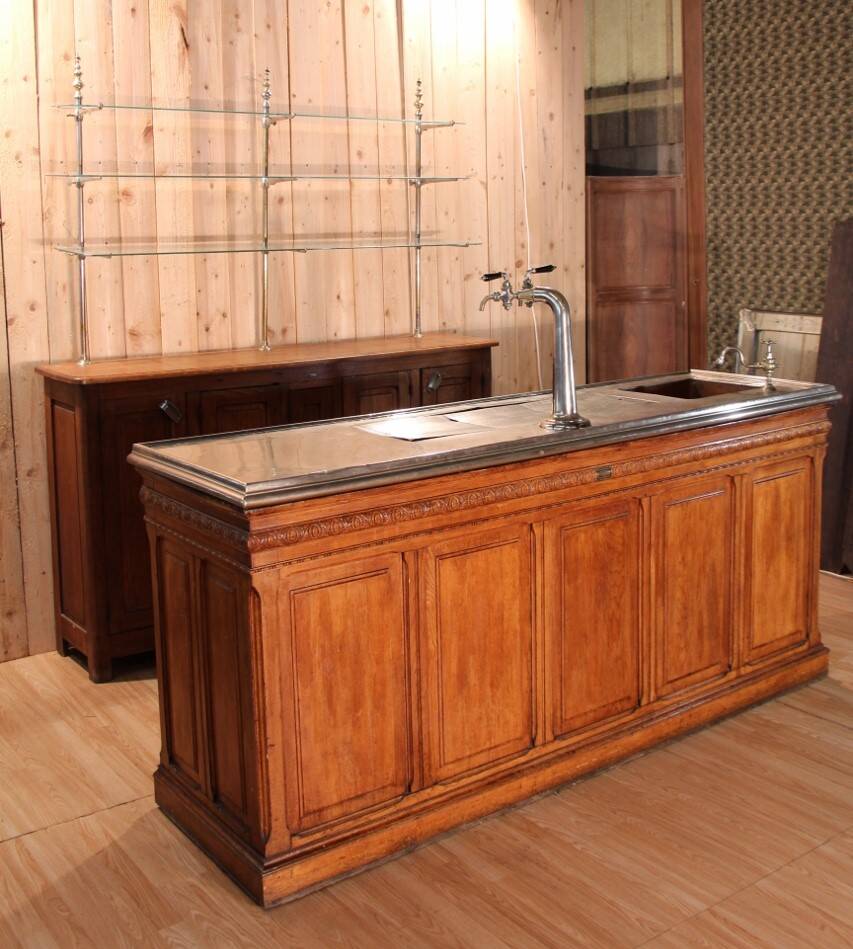 bistro bar, early 20th-century zinc countertop with its glassmaker