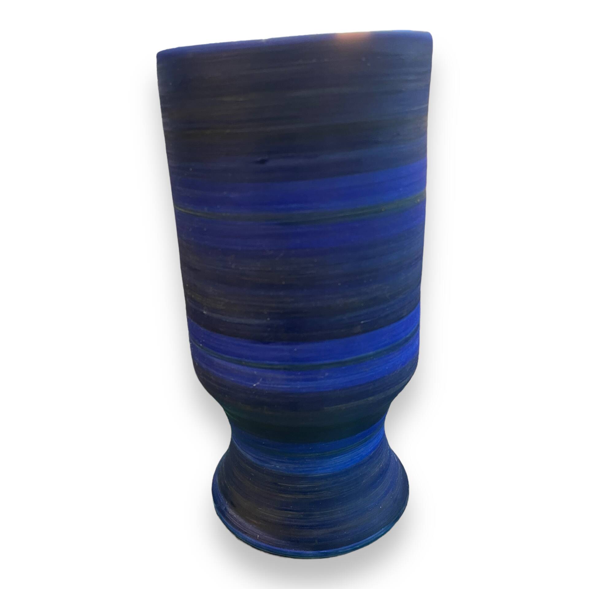 Georges Cueille Blue Vase with Rotating Decor