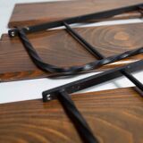 Wall shelf string 1960 3 solid wood tops black and brown