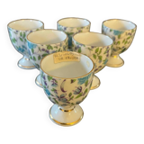 Set of 6 old porcelain egg cups
