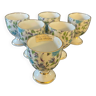 Set of 6 old porcelain egg cups