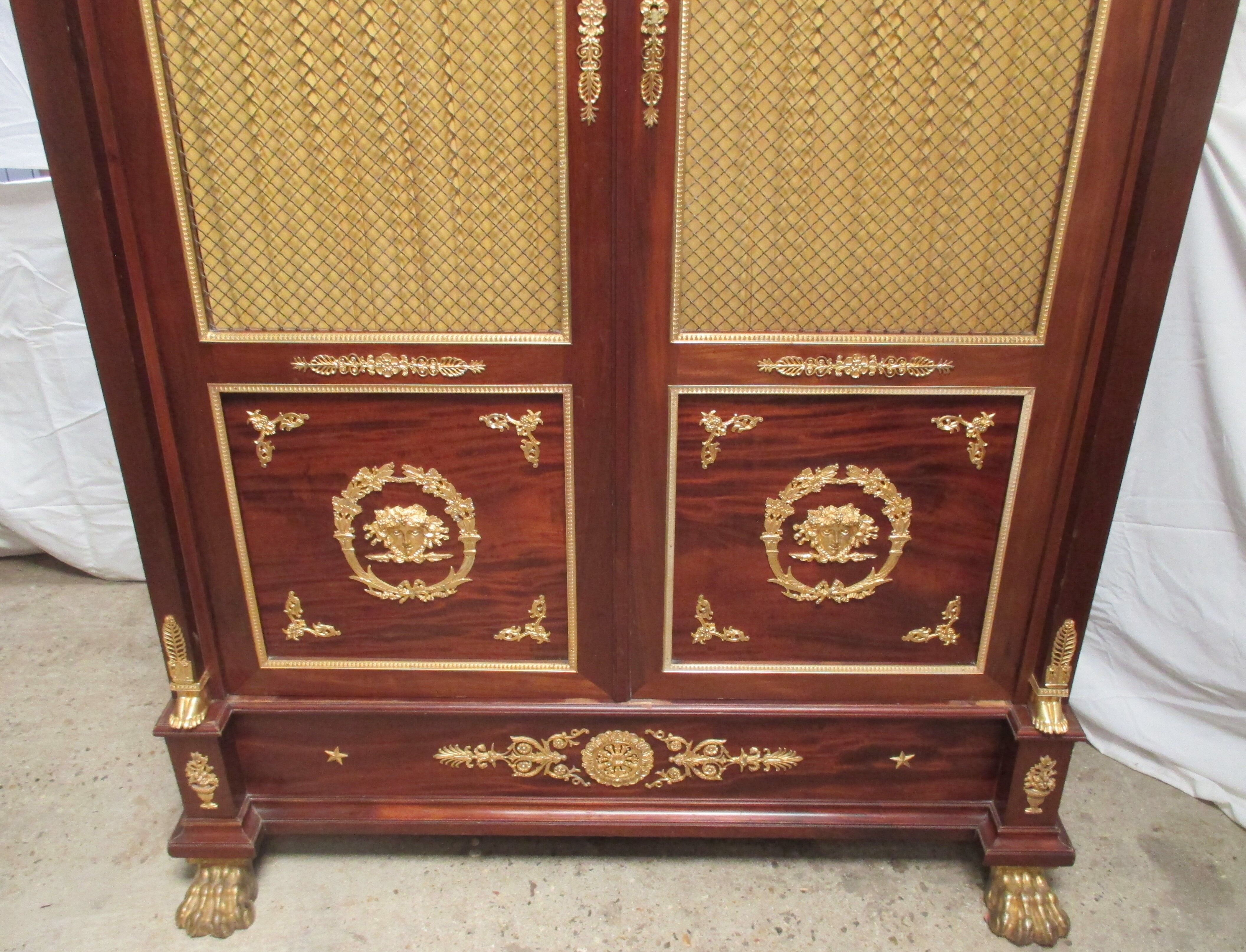 Acajou Library of Cuba Scd Empire decorated with 50 gilded bronzes