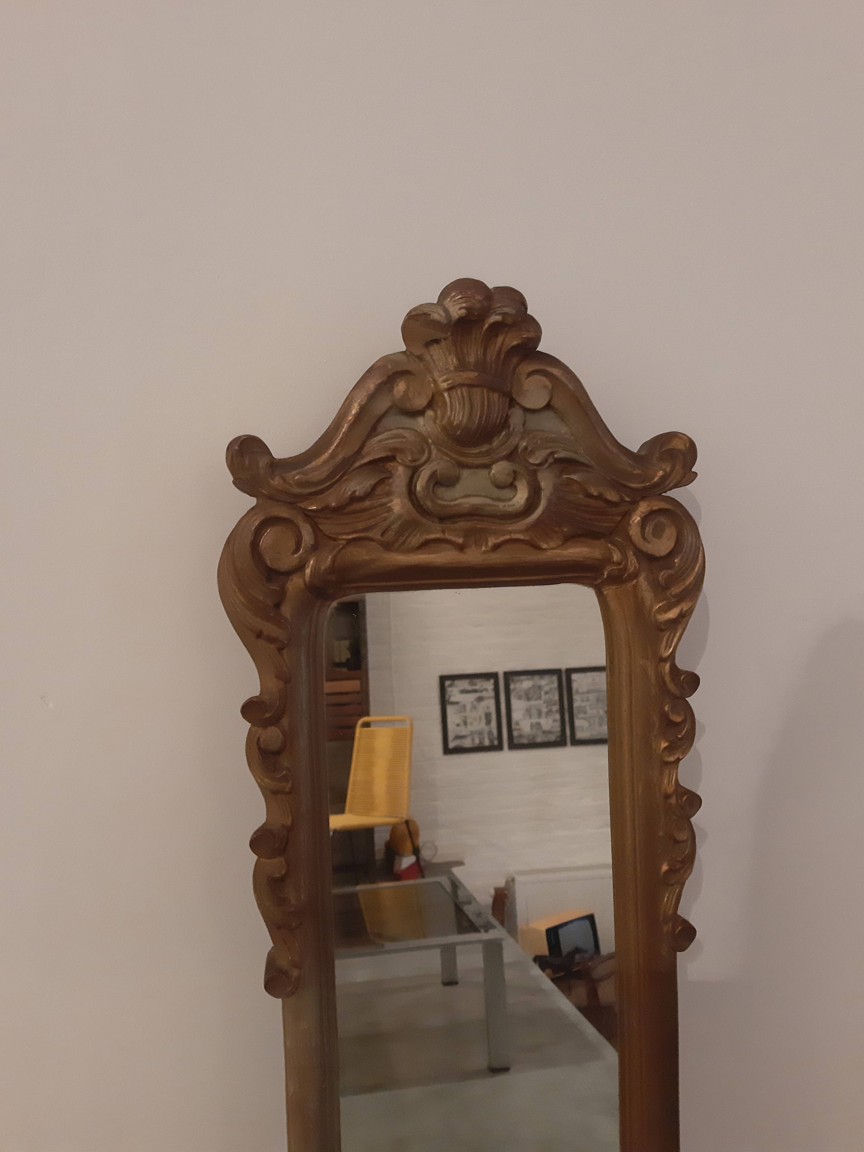Louis XIV-style gilded wooden mirror
