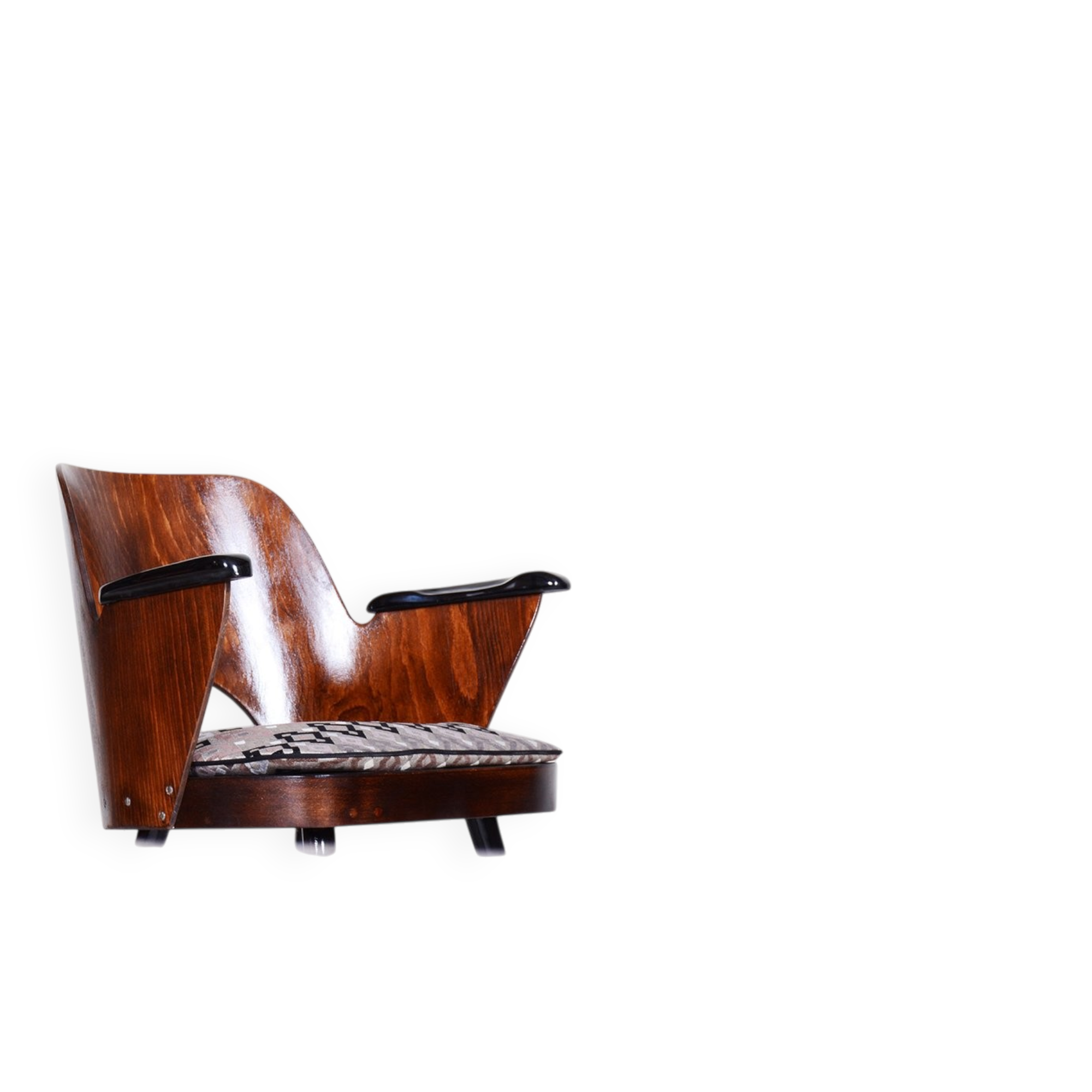 Set of Mid-Century Armchairs in Beech attributed to Oswald Heardtl, 1950s