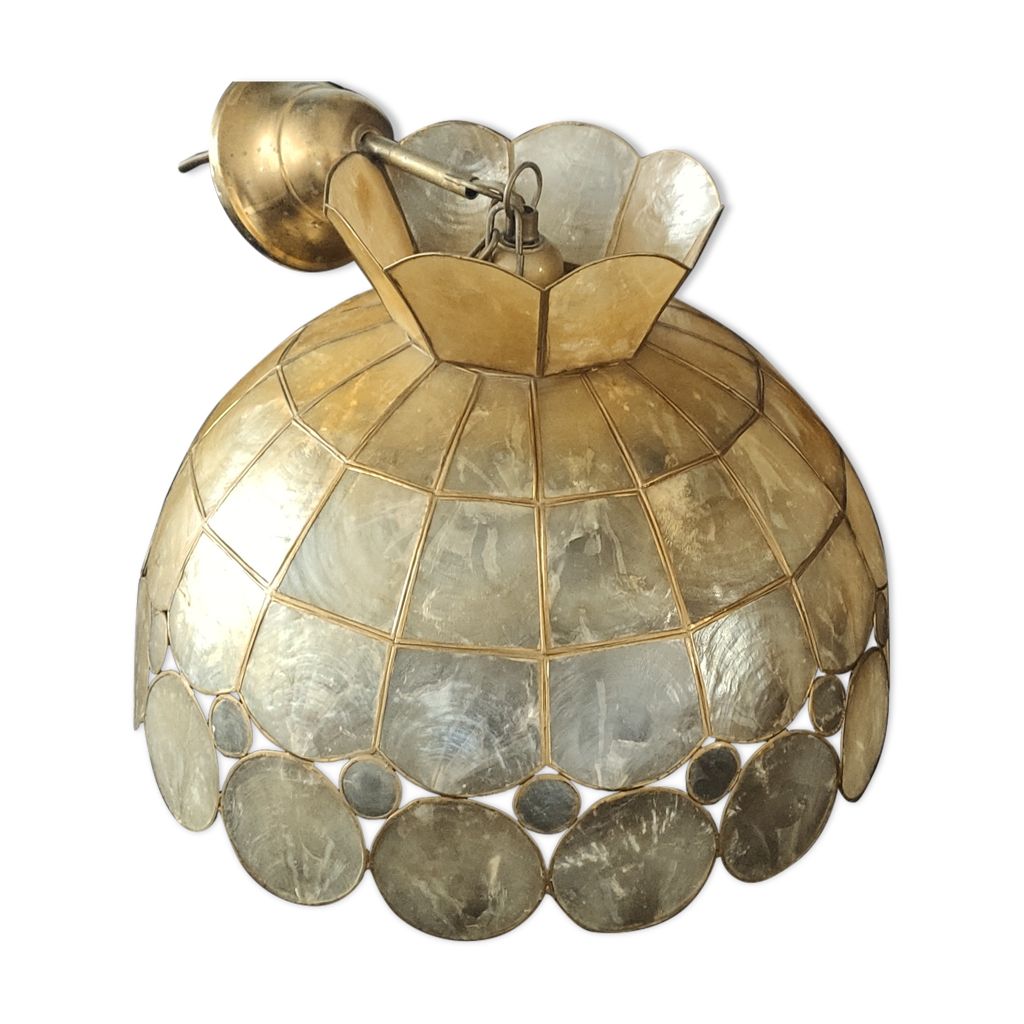 Lustre ancien en nacré et laiton | Selency