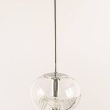 1 of 6 Large transparent glass pendant by Peill & Putzler, Germany, 1970s