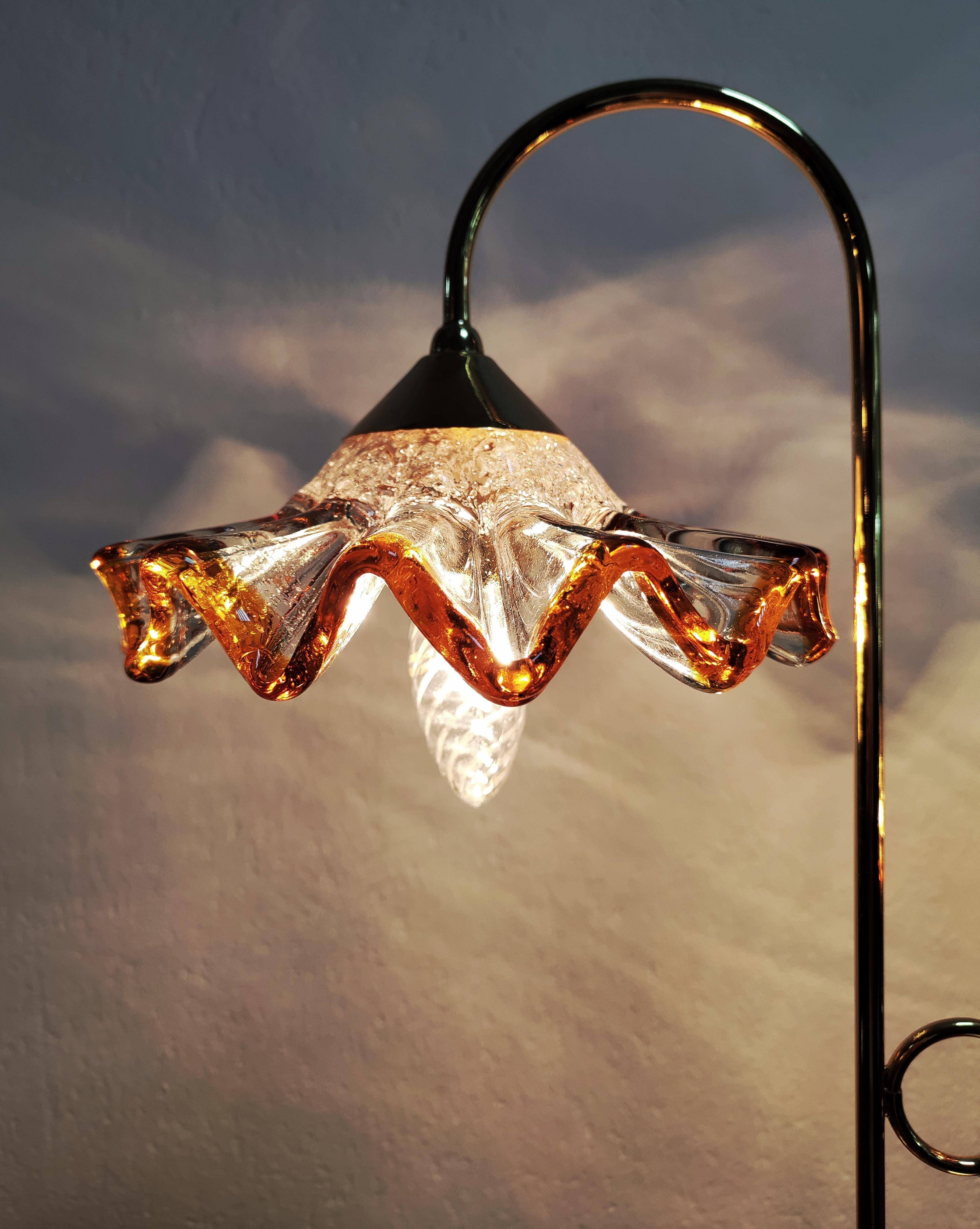 Mid-Century Modern Table Lamp with Murano Glass Shades, 1970s