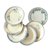 6 assiettes Terre de fer dépareillées