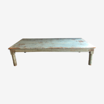 Coffee table in exotic wood, patinated