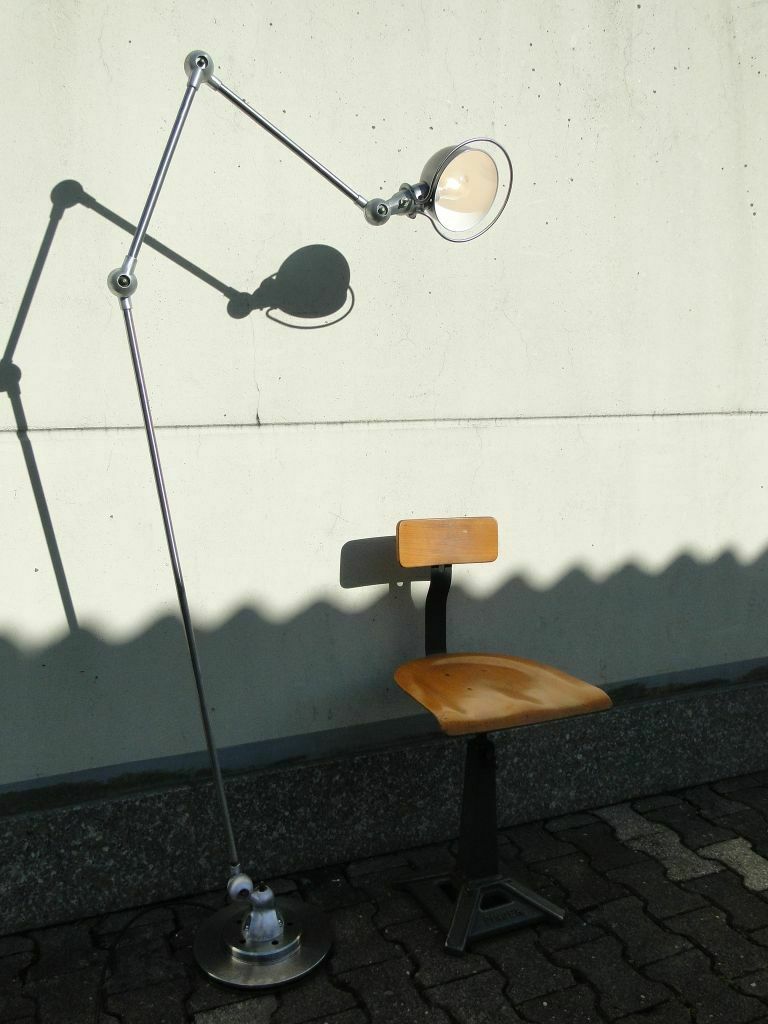 Floor lamp brushed jielde 3 arms of jeans louis domecq france 1960