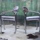 Fauteuil chromé postmoderne velours gris, roulettes
