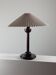 Vintage table in postmodern Art Deco revival with pleated lampshade.