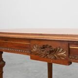 French Empire‑Style Oak Side Table with Gilt Details, ca. 1900