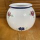 Pair of antique st clément round vases white ceramic flower decor vintage