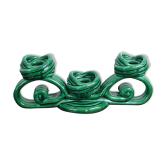 Green ceramic Vallauris Bougeoir