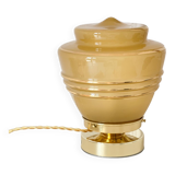 Amber glass table lamp