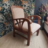 Colonial style teak armchair