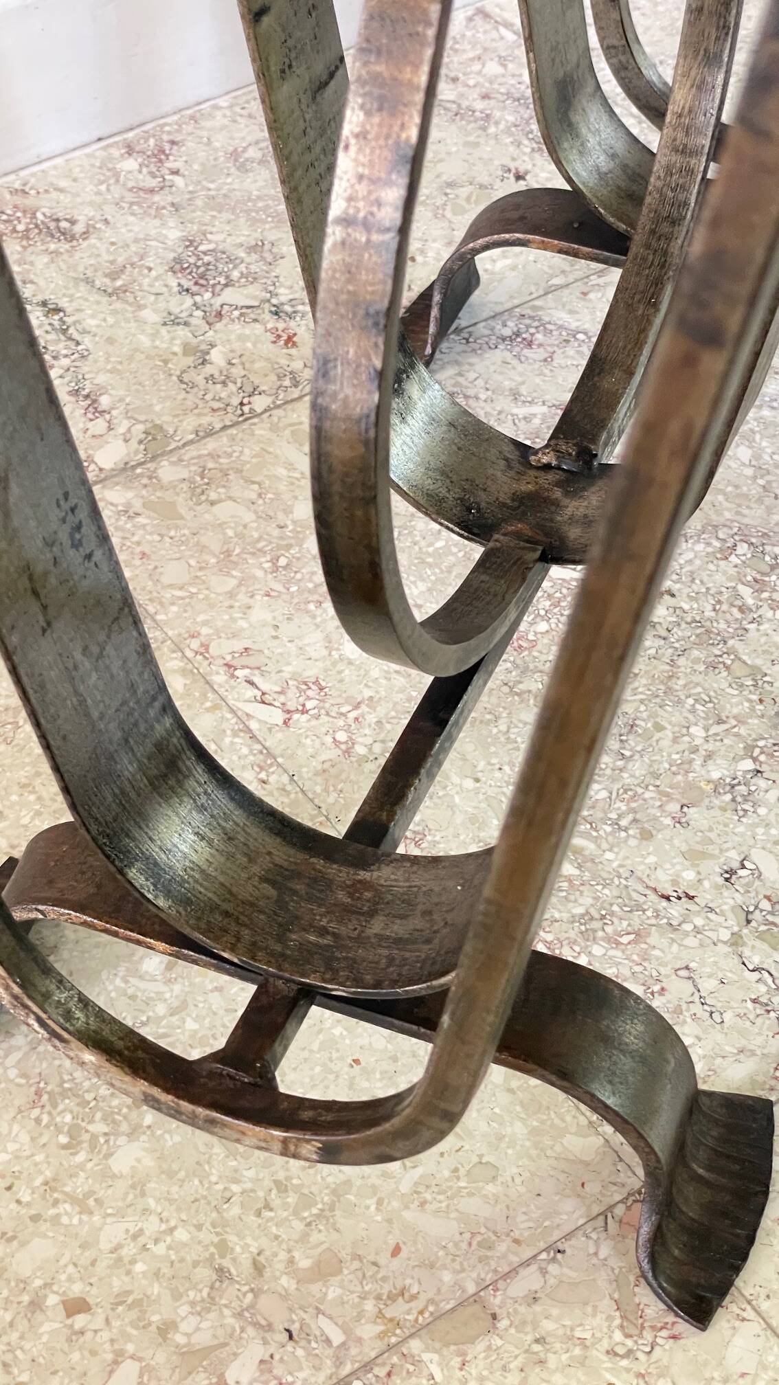 Vintage Brutalist Steel Magazine Rack